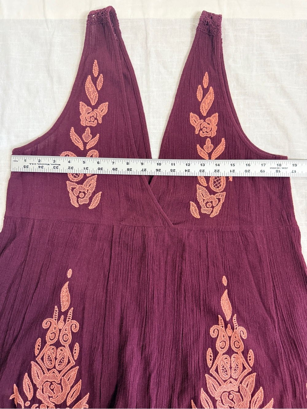 Free People Intimately Songbird Embroidered Gauze Romper M EUC - Picture 5 of 9